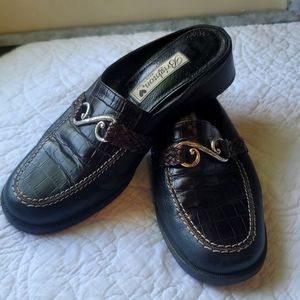 Brighton Sydney Loafer Mules Black & Brown Sz 8